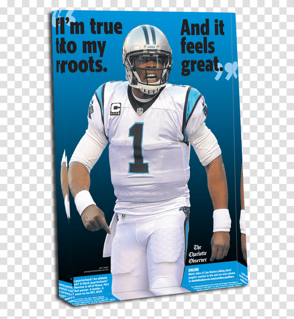 Cam Newton 2016 Nfc Championship Crystal Football Helmet, Person, People, American Football Transparent Png