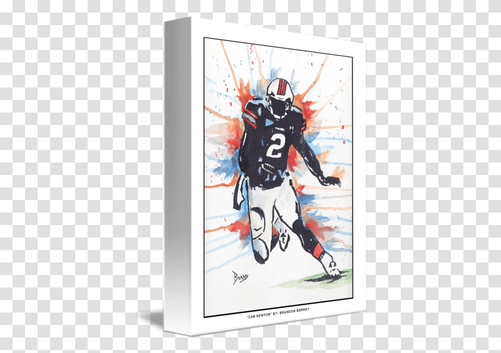 Cam Newton By Brandon Berrey American Football, Poster, Advertisement, Person, People Transparent Png