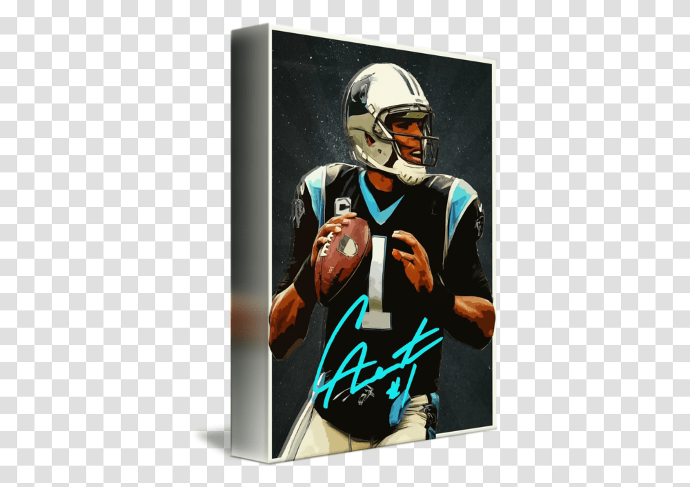 Cam Newton By Zapista American Football, Helmet, Clothing, Person, People Transparent Png