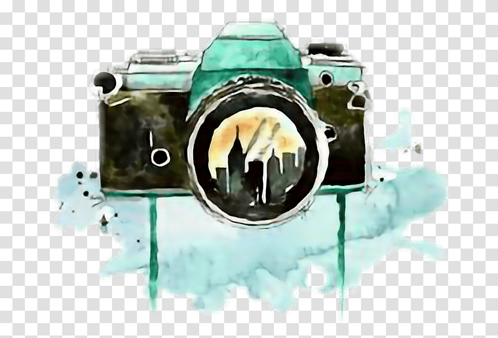Camaracamera Fotography Camera Watercolor Painting, Electronics, Light, Headlight, Outdoors Transparent Png