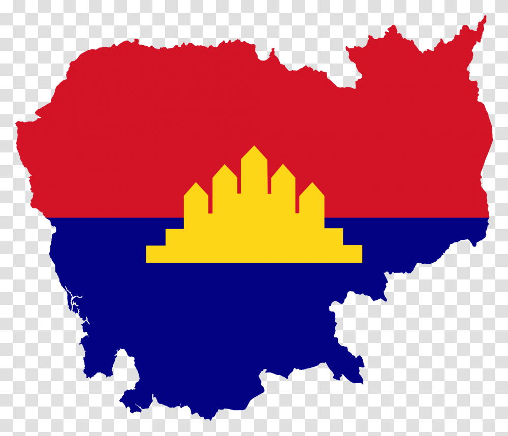 Cambodia Flag Cambodia Map With Flag, Outdoors, Nature, Mountain Transparent Png