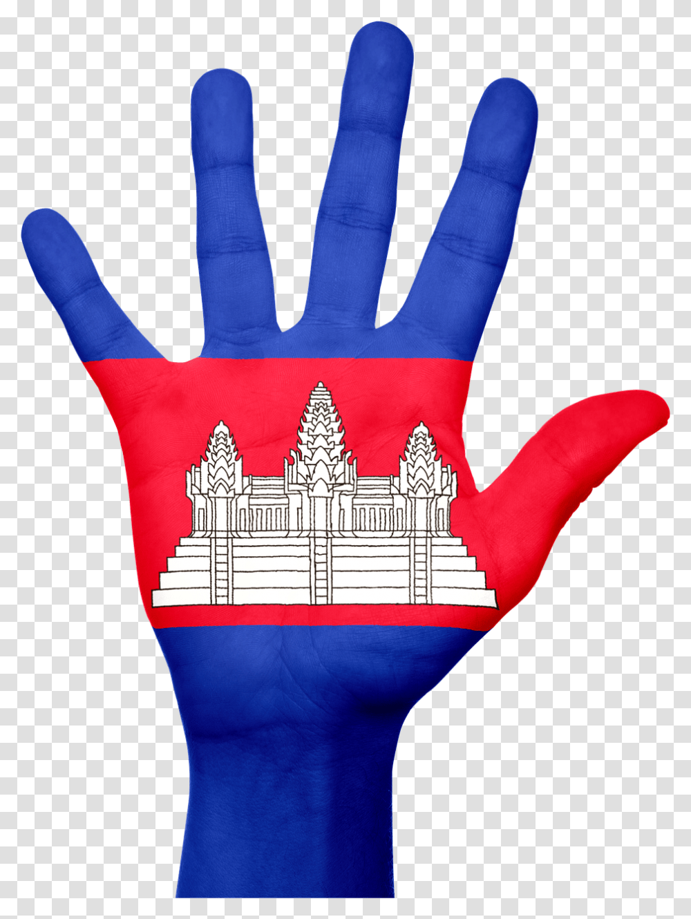 Cambodia Flag Hand, Apparel, Glove Transparent Png