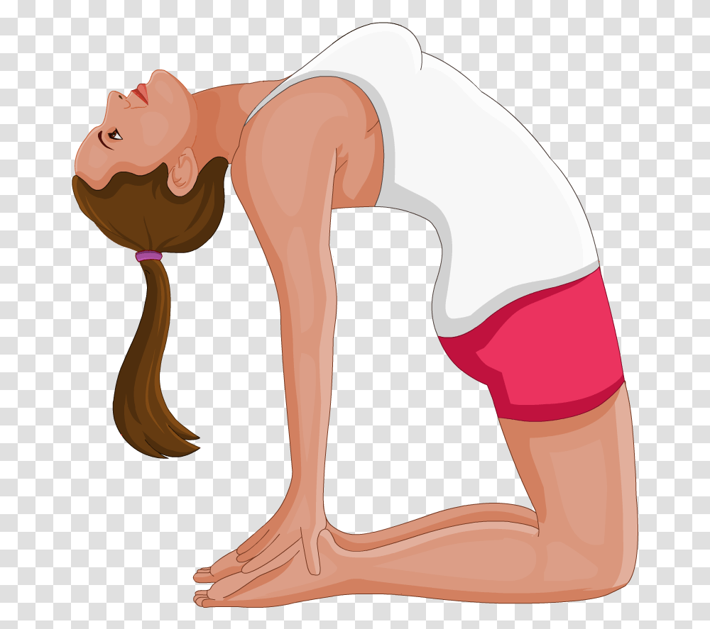 Camel Pose Yoga Cartoon, Working Out, Sport, Exercise, Sports Transparent Png