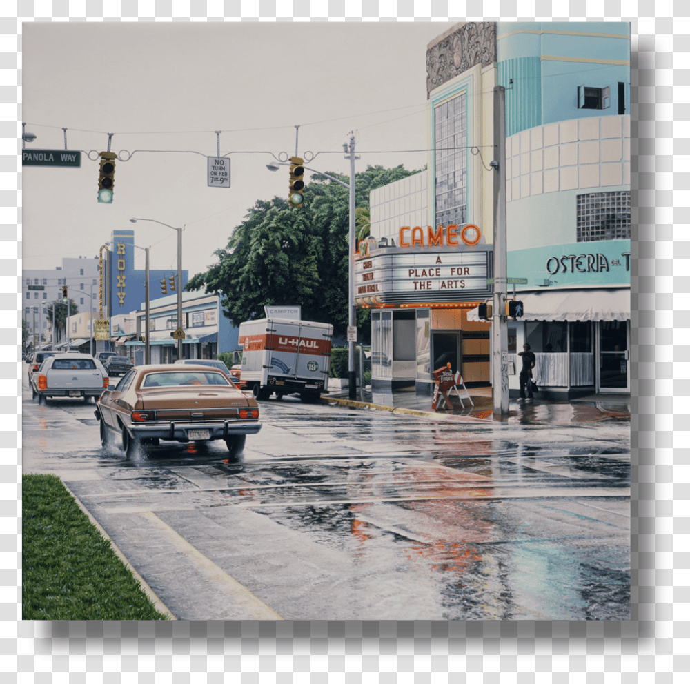 Cameo In The Rain 1989 Acrylic On Canvas 30 X, Truck, Vehicle, Transportation, Traffic Light Transparent Png