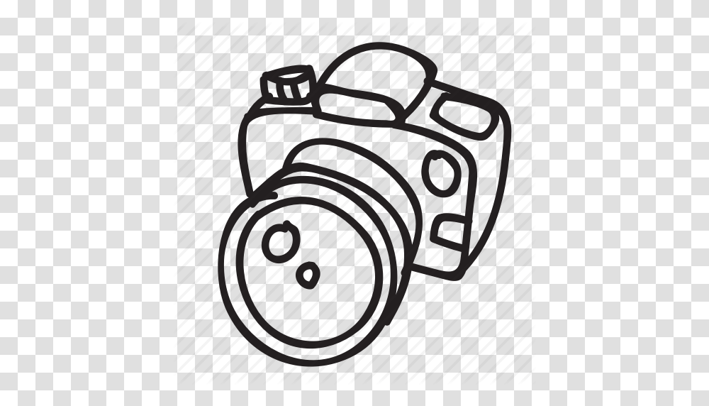 Camera Doodle Drawing Dslr Electronics Gadget Hand Drawn Icon, Clock Tower, Architecture, Building, Reel Transparent Png