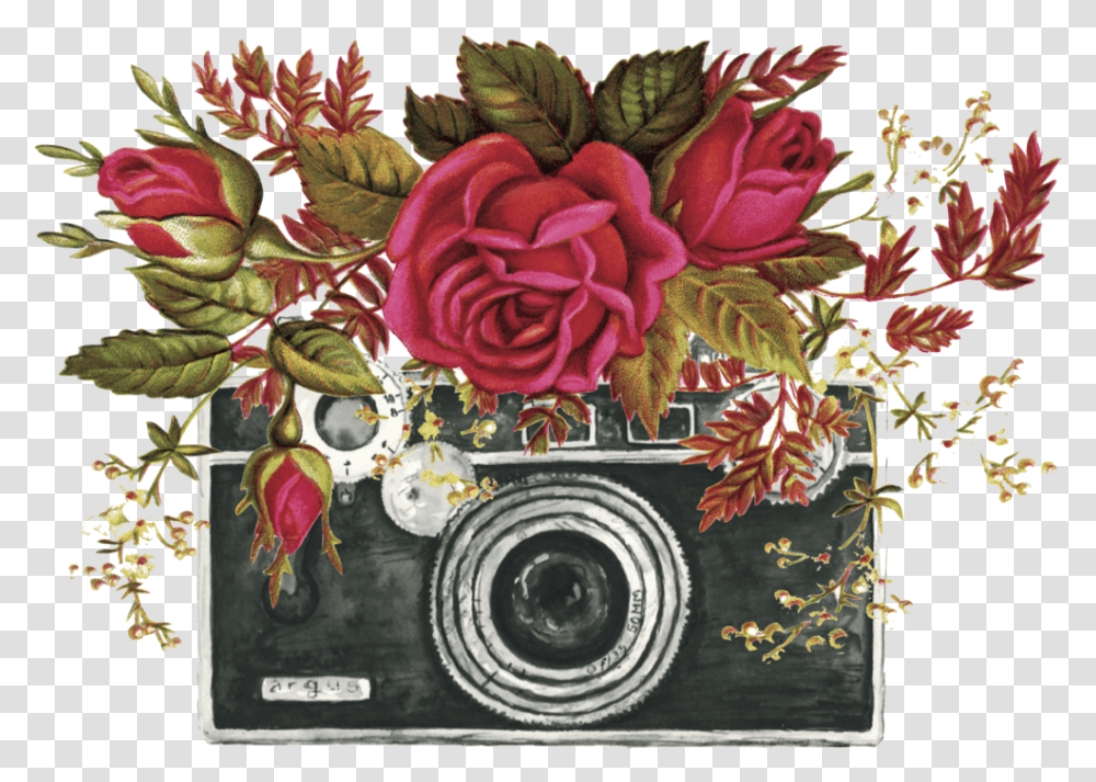 Camera Flower Designs Transp Camera With Flowers Svg, Electronics, Pattern Transparent Png
