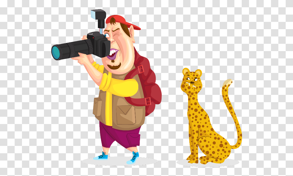 Camera Focus Wildlife Photographer Cartoon, Person, Human, Photography, Giraffe Transparent Png
