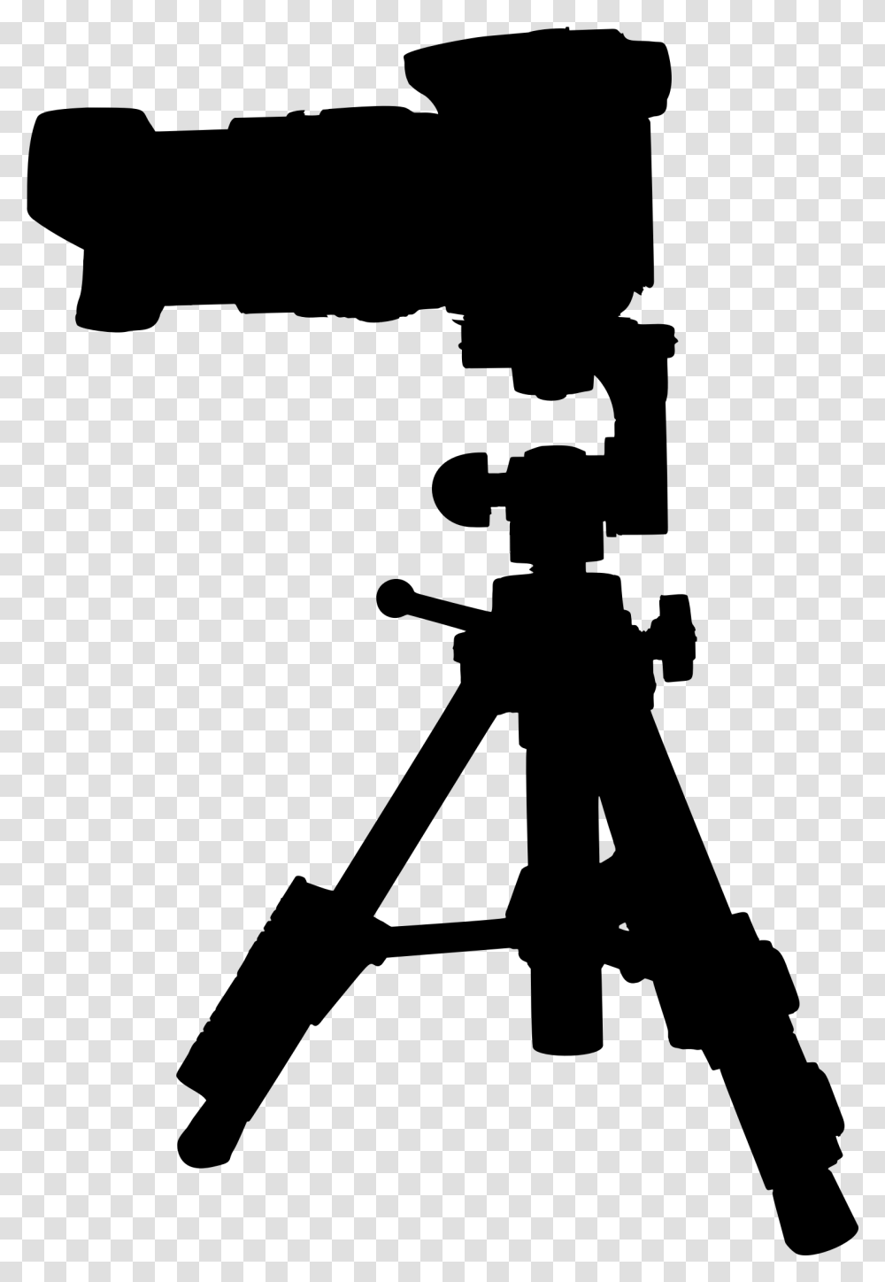 Camera On Tripod Silhouette Vector Clipart Image, Gray, World Of Warcraft Transparent Png