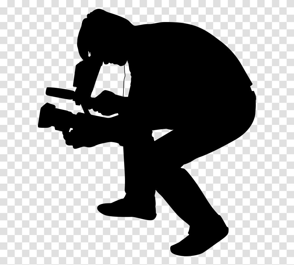 Camera Operator Shot Television Child Running Silhouette Free, Gray, World Of Warcraft Transparent Png