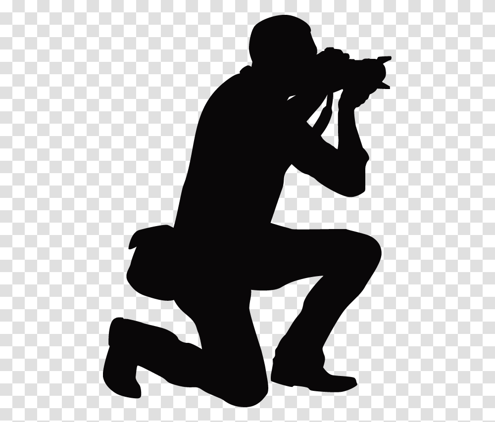 Camera Silhouette Silhouette Photography Clip Art, Person, Human, Kneeling, Stencil Transparent Png