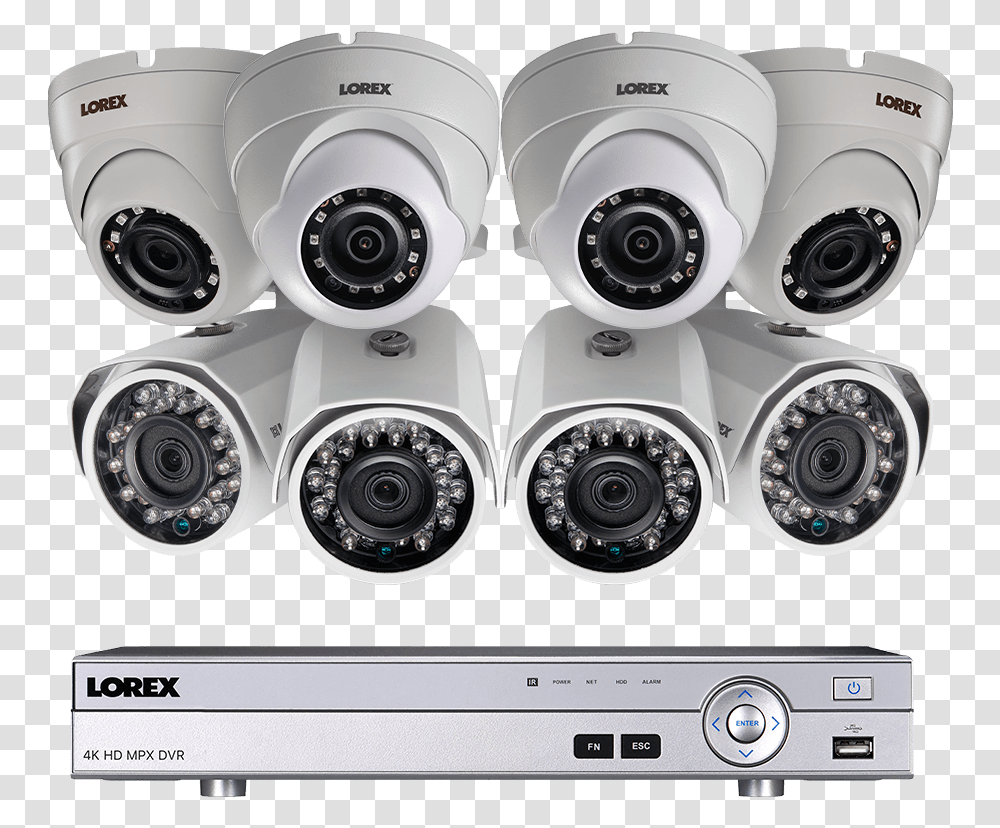 Camera System With 8 Channel Dvr And 8 1080p Security Systems Lorex Camera, Electronics Transparent Png