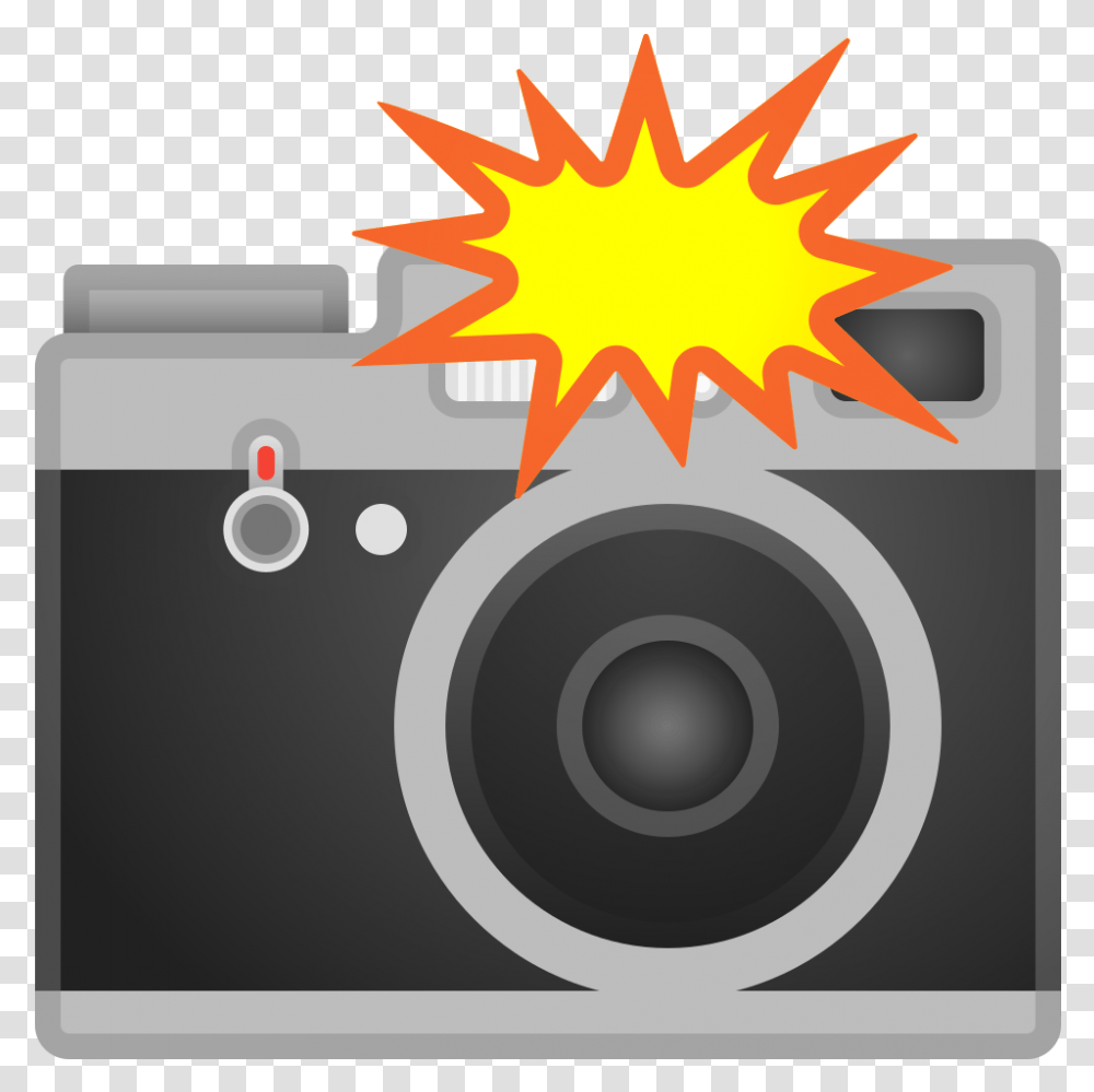 Camera With Flash Icon Camera With Flash Emoji, Electronics, Digital Camera, Stereo Transparent Png
