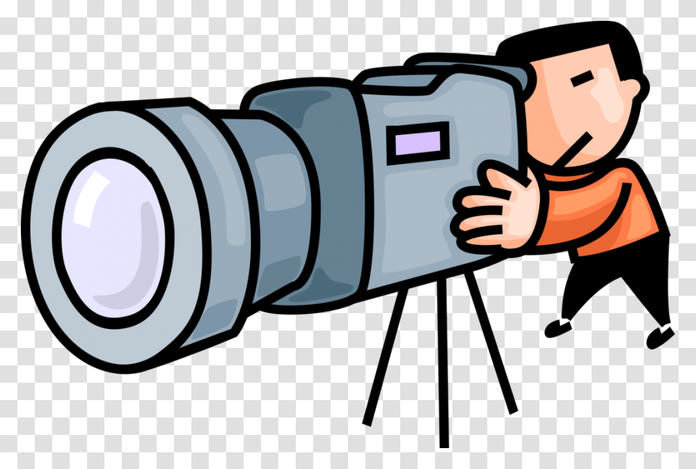 Cameraman Films Scene With Video Camera, Electronics, Digital Camera, Power Drill, Tool Transparent Png