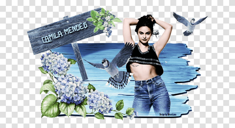 Camila Mendes Hydrangea, Person, Plant, Bird Transparent Png
