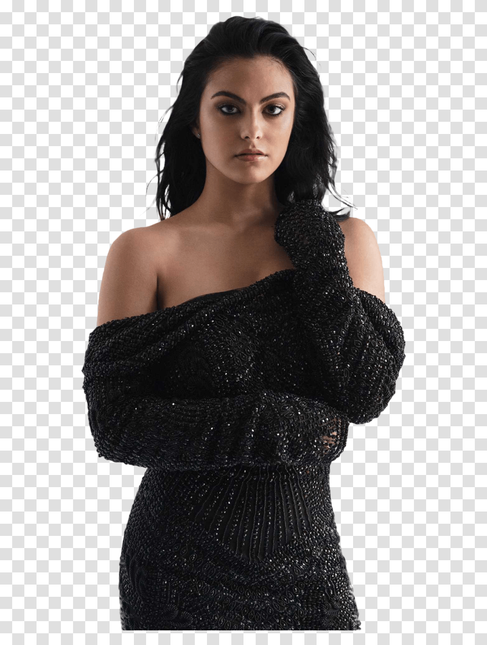 Camila Mendes In Black, Evening Dress, Robe, Gown Transparent Png