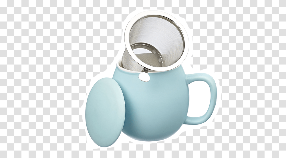 Camilla Tea Mug With Lid And Stainless Steel Infuser Teapot, Jug, Pottery, Porcelain Transparent Png