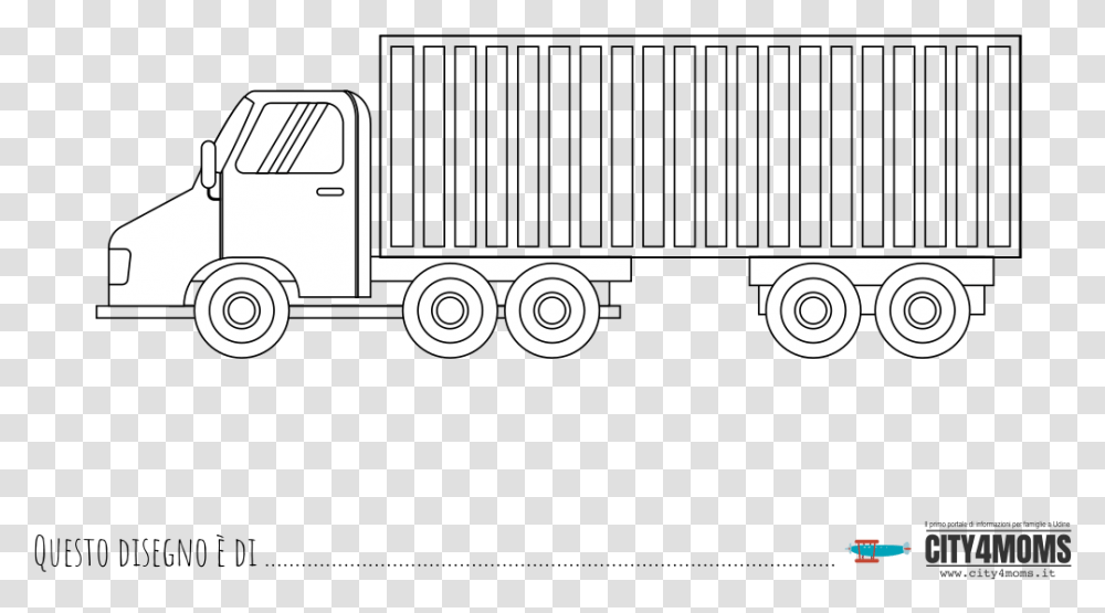 Camion Da Colorare Trailer Truck, Vehicle, Transportation, Wheel Transparent Png