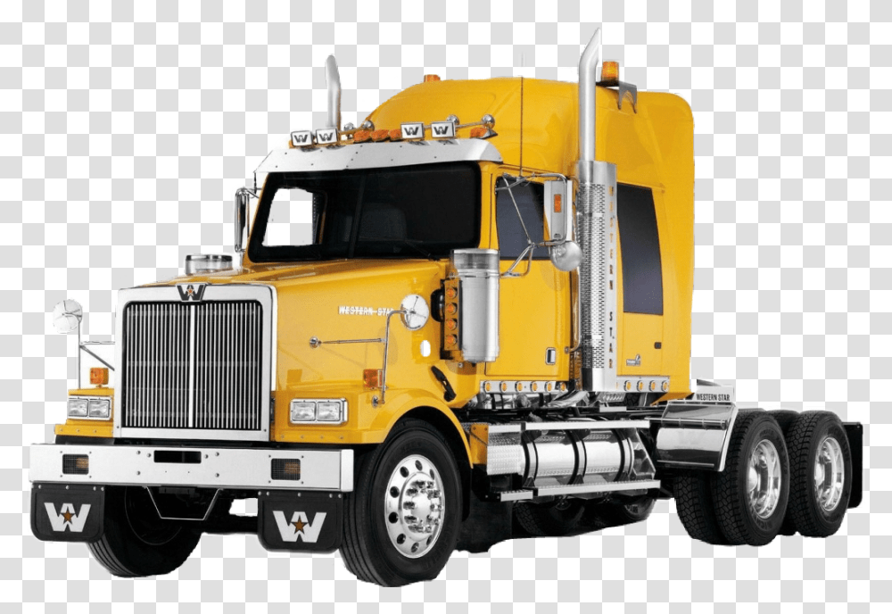 Camion Freetoedit Yellow Western Star, Truck, Vehicle, Transportation, Trailer Truck Transparent Png