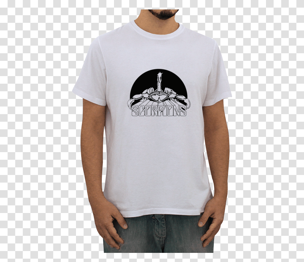 Camiseta Camiseta Scorpions De C4ssicos Do Rockna T Shirt, Apparel, T-Shirt, Person Transparent Png