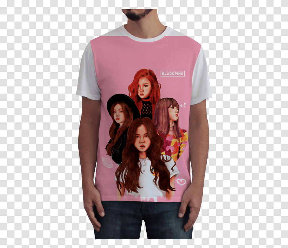 Camiseta Fullprint Blackpink Coruja Pintura Em Camiseta, Person, T-Shirt, Female Transparent Png