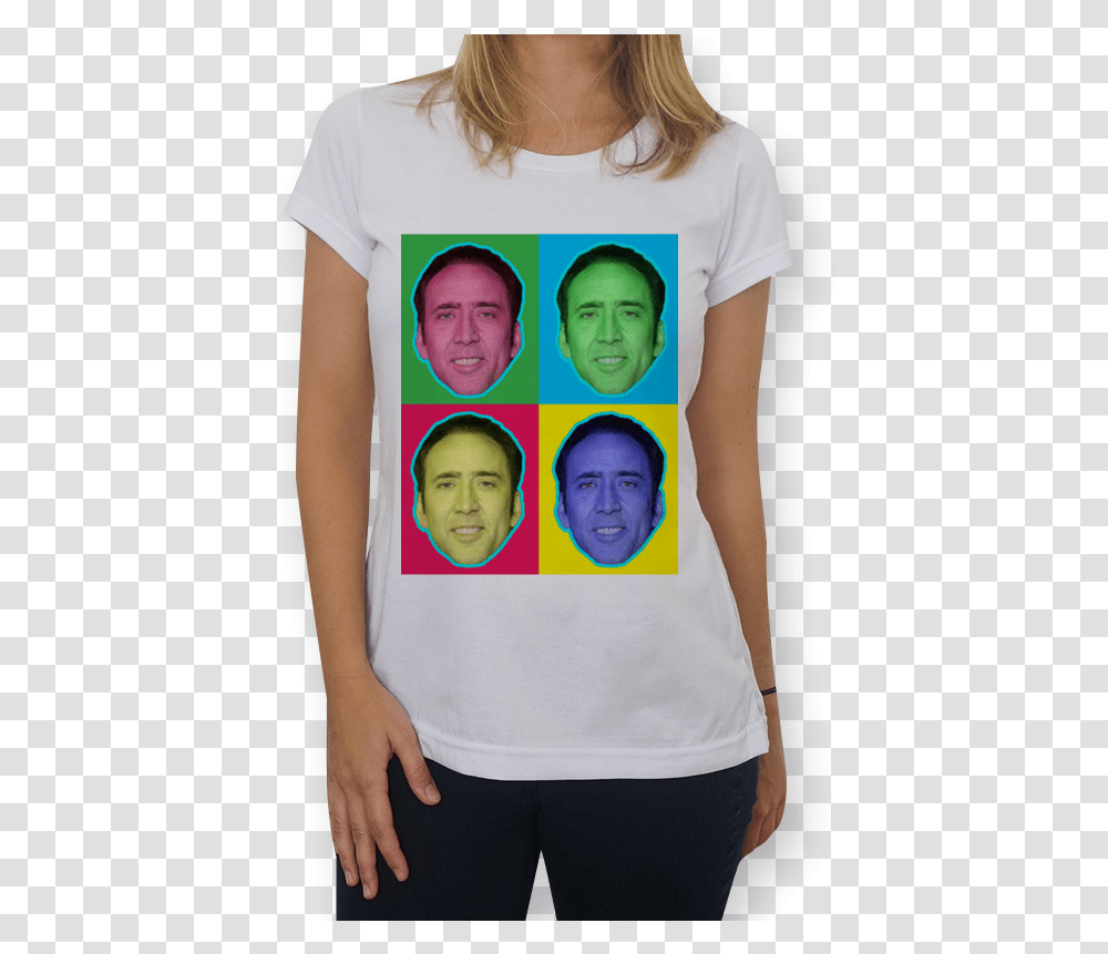 Camiseta Nicolas Cage Is My Spirit Animal De Melky Child, Person, Face, T-Shirt Transparent Png