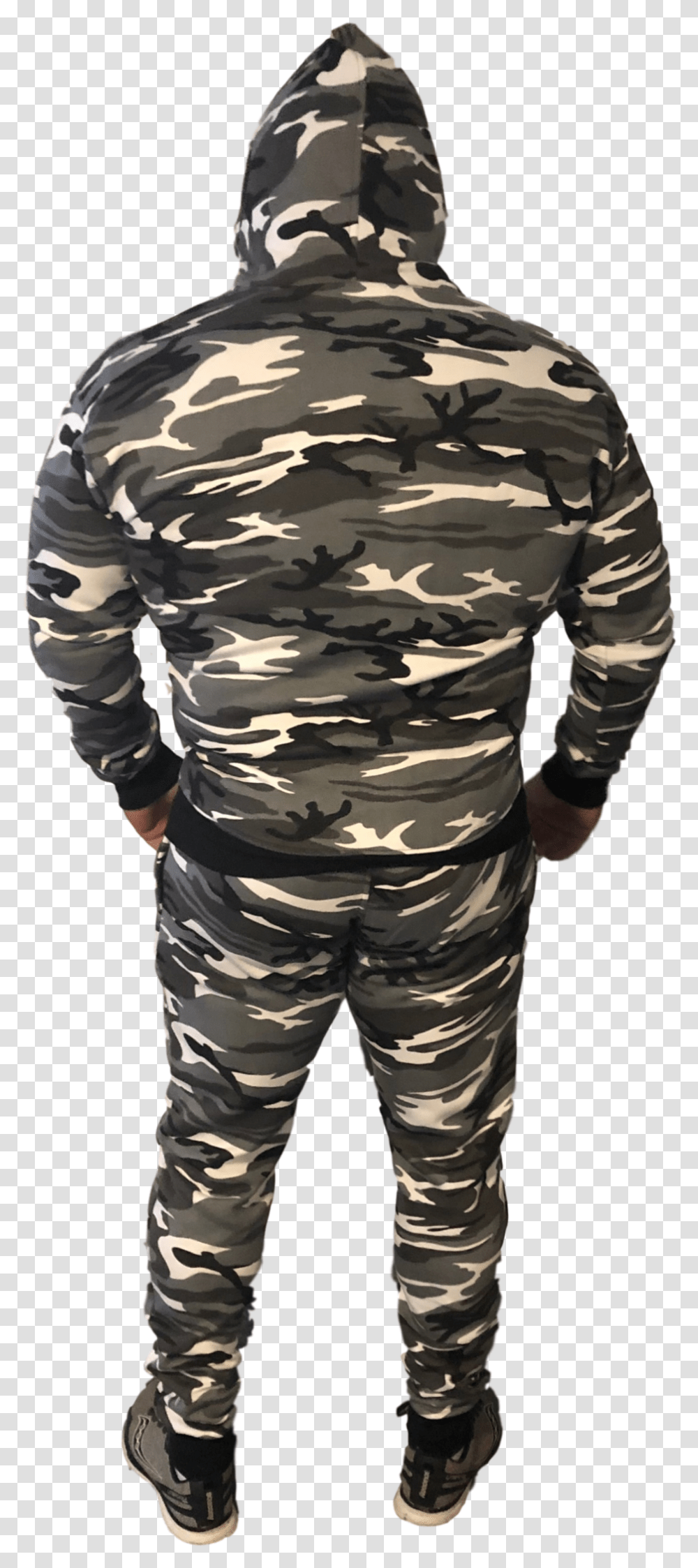 Camo Track Suit Back, Military Uniform, Person, Human, Camouflage Transparent Png