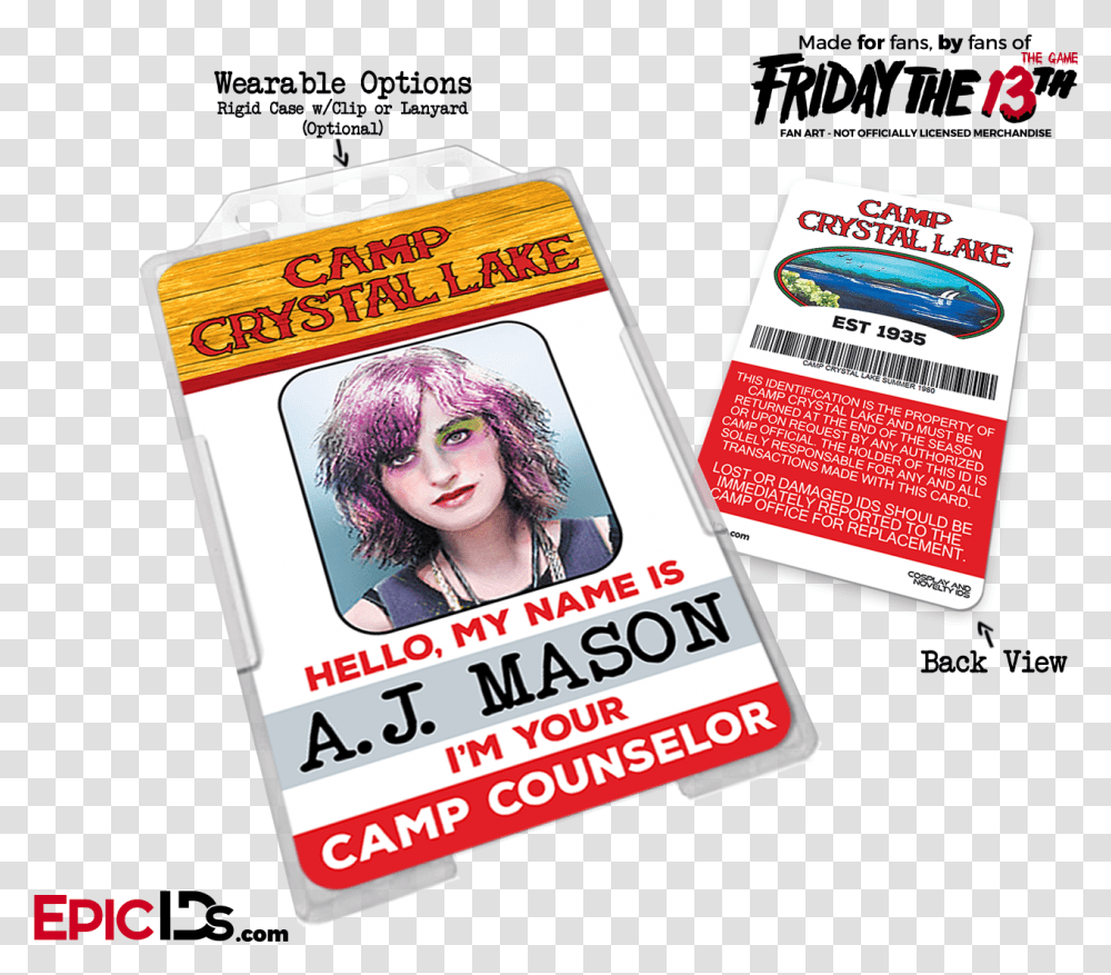 Camp Crystal Lake Friday The 13th Friday The 13th Female Characters Names, Person, Human, Flyer Transparent Png