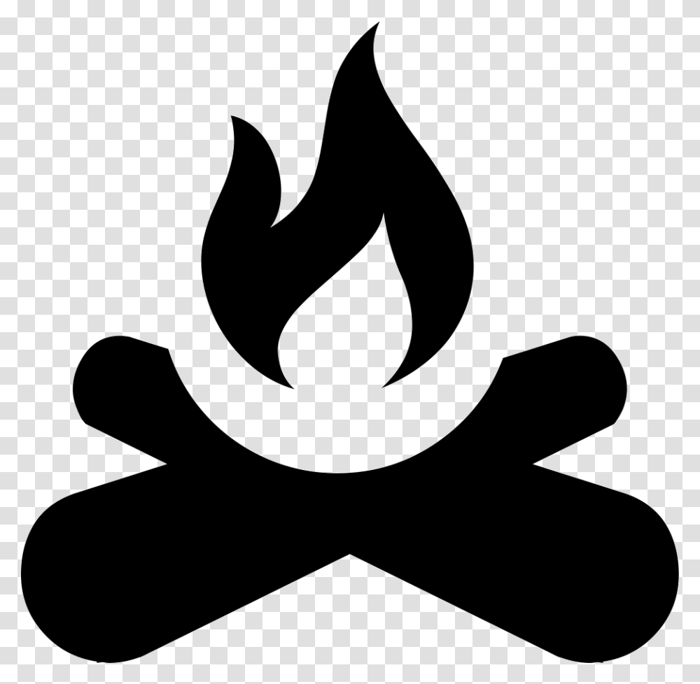 Camp Fire Camp Icon, Stencil, Silhouette, Flame Transparent Png