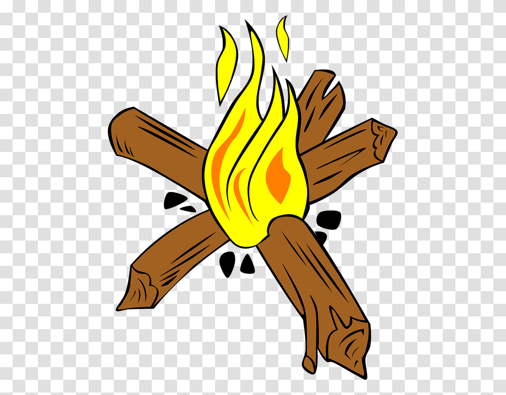 Camp Fire Clipart Wood, Flame, Light, Torch, Bonfire Transparent Png