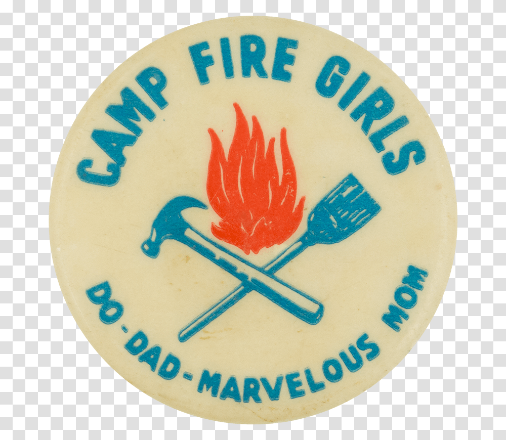 Camp Fire Girls Do Dad Marvelous Mom Club Button Museum Emblem, Logo, Trademark, Birthday Cake Transparent Png