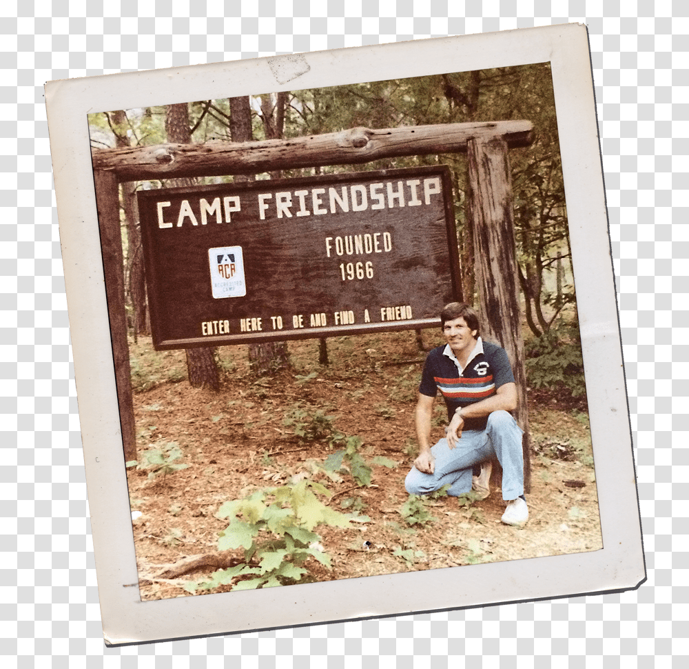 Camp Friendship Founder Chuck Ackenbom In Front Of Picture Frame, Vegetation, Plant, Person, Woodland Transparent Png
