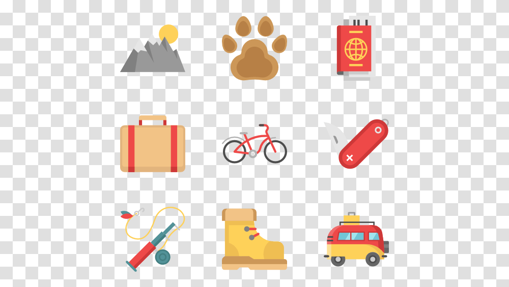 Camp Icon Silhouette Nature Symbol Equipment Vector Camping Icons, Bicycle, Vehicle, Transportation Transparent Png