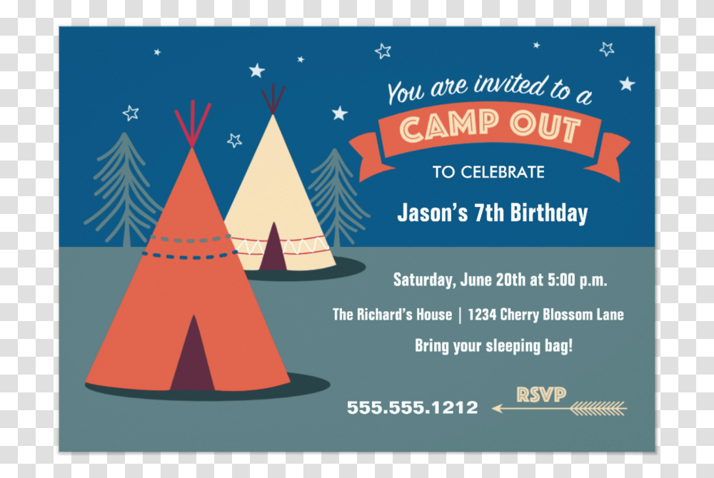 Camp Out Party 5 X 7 Triangle, Advertisement, Poster, Flyer, Paper Transparent Png
