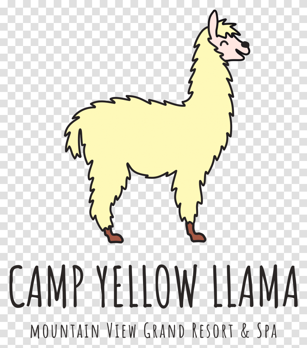 Camp Yellow Llama Logo Yellow Llama, Animal, Mammal, Poster, Advertisement Transparent Png