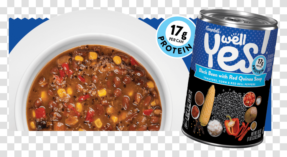 Campbell's Well Yes Black Bean With Red Quinoa Soup Well Yes Black Bean Quinoa, Plant, Produce, Food, Vegetable Transparent Png