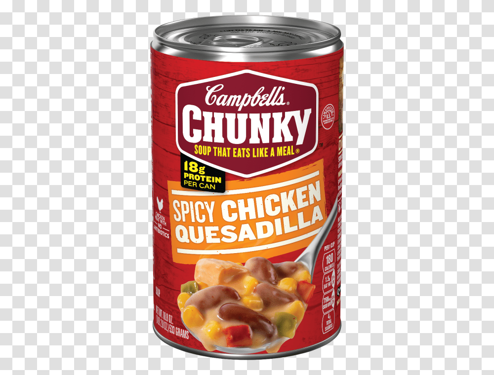 Campbells Spicy Chicken Quesadilla Soup, Ketchup, Food, Tin, Can Transparent Png