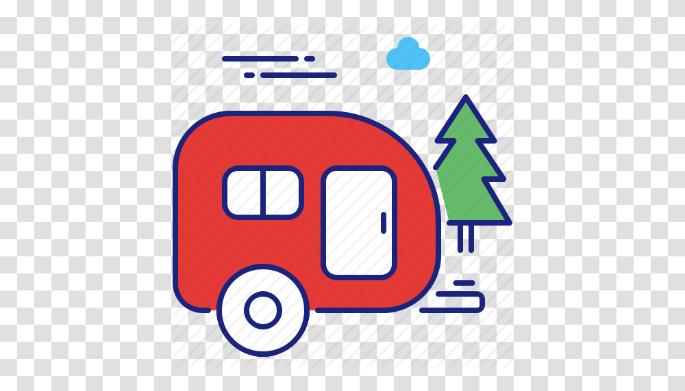 Camper Campervan Park Rv Trailer Van Icon, Transportation, Vehicle, Ambulance, Fire Truck Transparent Png