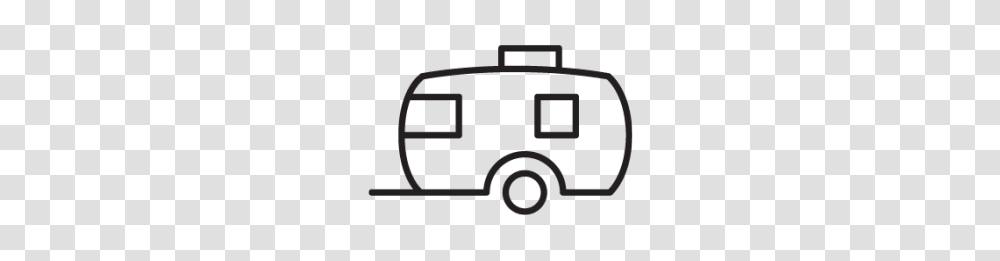 Camper Clip Art Black And White, Moving Van, Vehicle, Transportation, Caravan Transparent Png