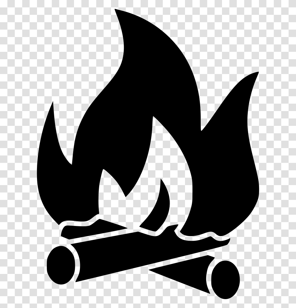 Campfire Camping Symbol Clip Art, Stencil, Flame Transparent Png