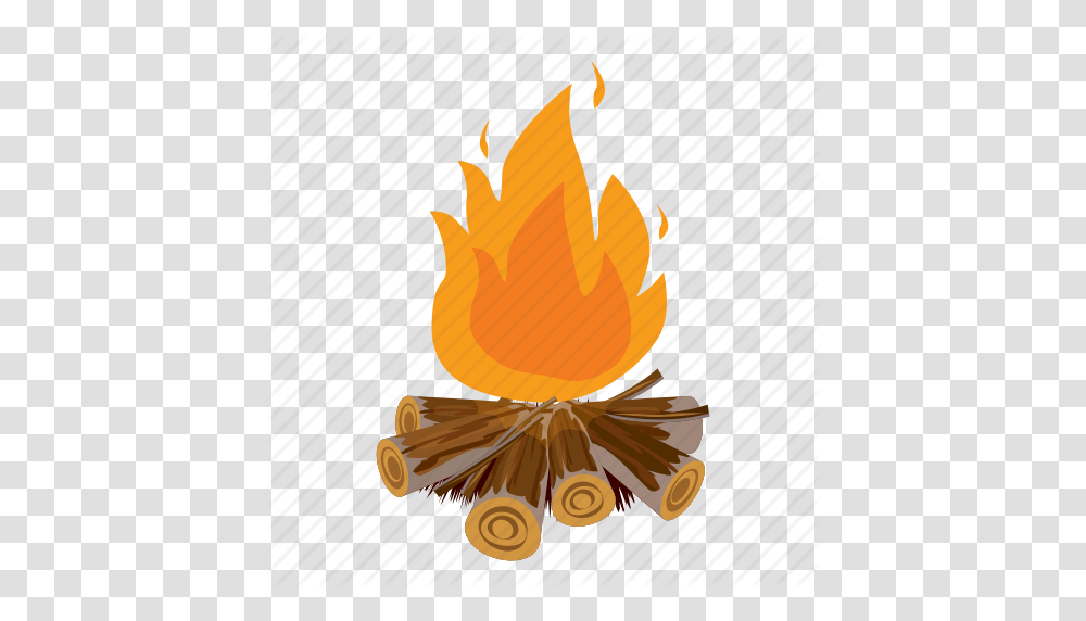 Campfire Cartoon Fire Flame Heat Hot Outdoor Icon, Bonfire Transparent Png