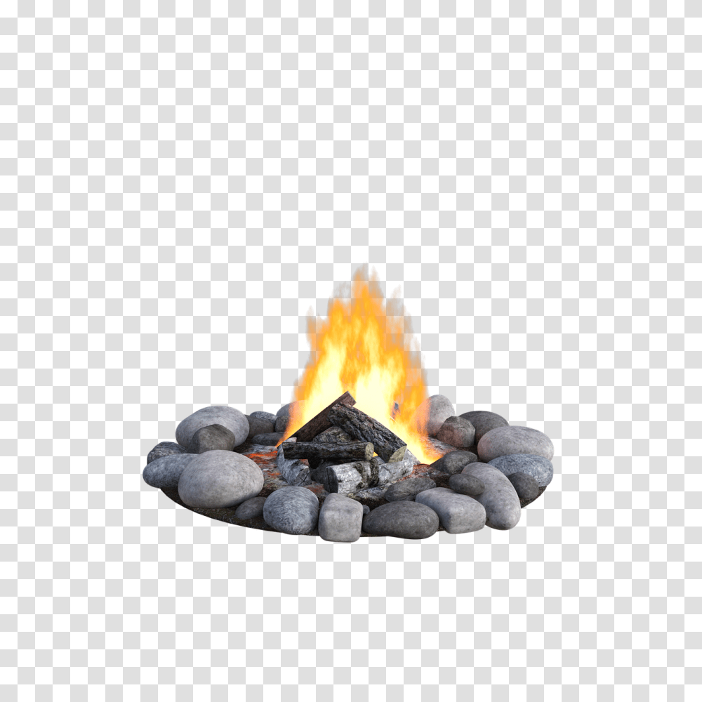 Campfire Smoke Camping Campfire With Smoke, Flame, Bonfire Transparent Png