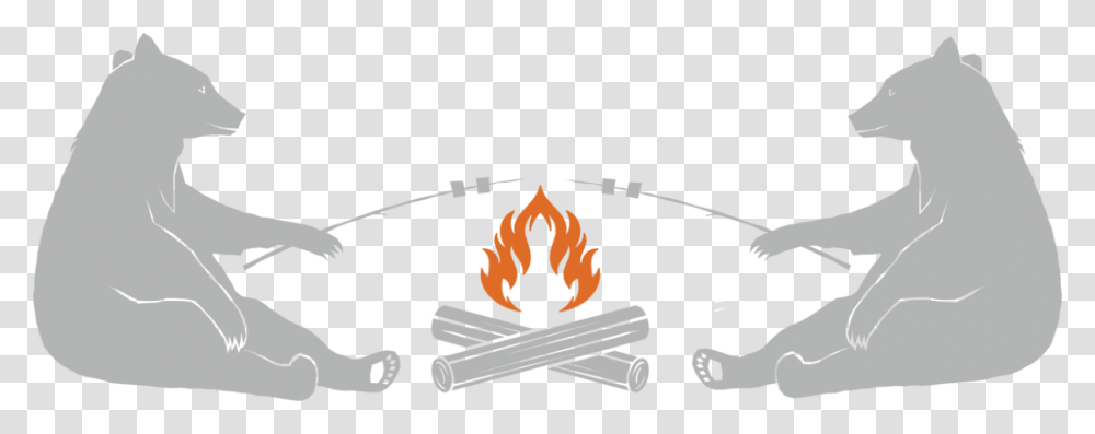 Campfire Website 5 Bear Roasting Marshmallows Clip Art, Person, Logo, Stencil Transparent Png