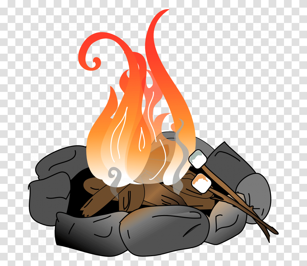 Campfire With Marshmallows Clipart Campfire Clipart Background, Flame, Bonfire Transparent Png