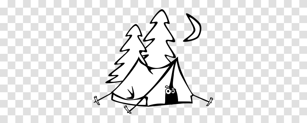 Camping Holiday, Stencil, Tree, Plant Transparent Png