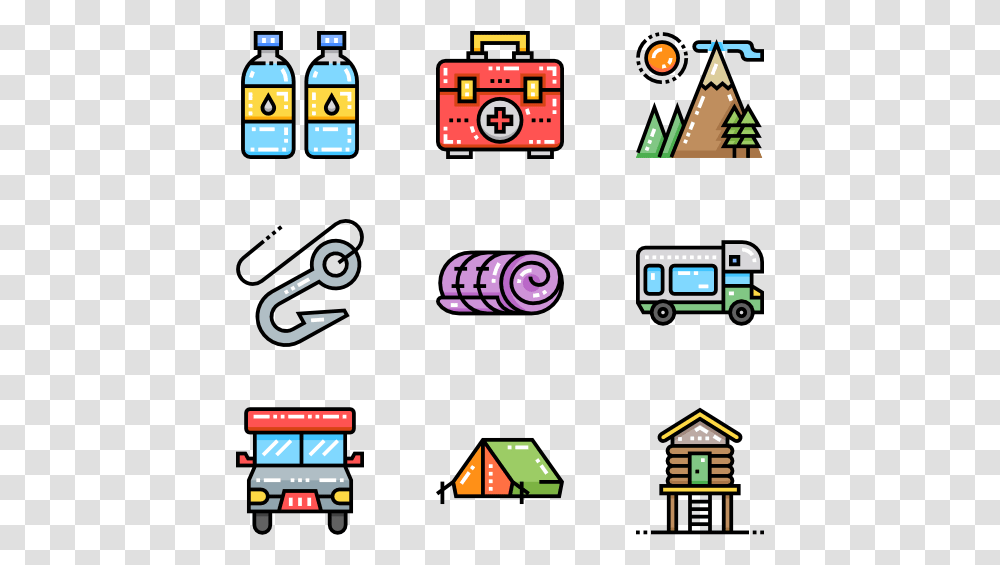 Camping, Bus, Vehicle, Transportation Transparent Png