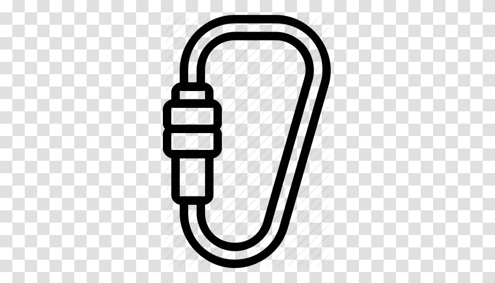 Camping Carabiner Climb Hike Outdoor Rope Survival Icon, Rug, Silhouette Transparent Png