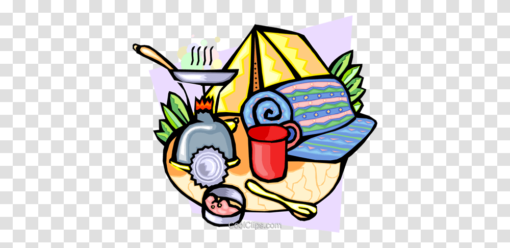 Camping Equipment Royalty Free Vector Clip Art Illustration, Drawing, Meal, Leisure Activities, Doodle Transparent Png