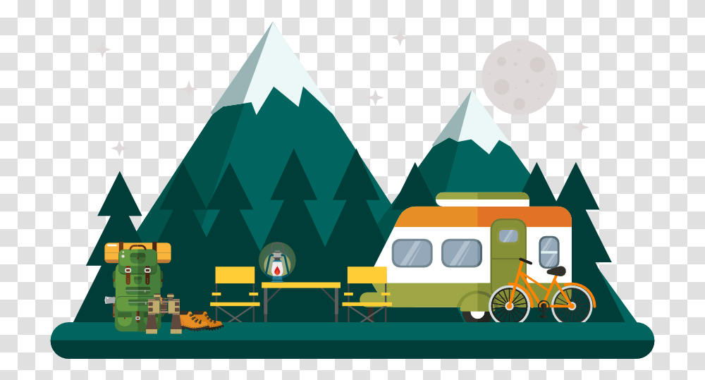 Camping Flat, Bicycle, Vehicle, Transportation, Wheel Transparent Png