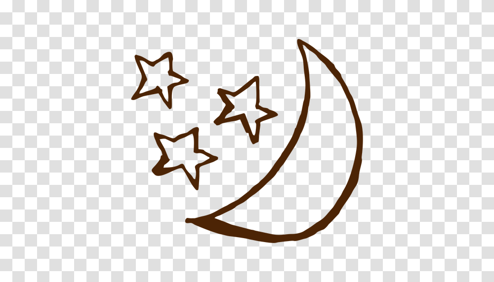 Camping Stars And Moon Hand Drawn Icons, Star Symbol Transparent Png