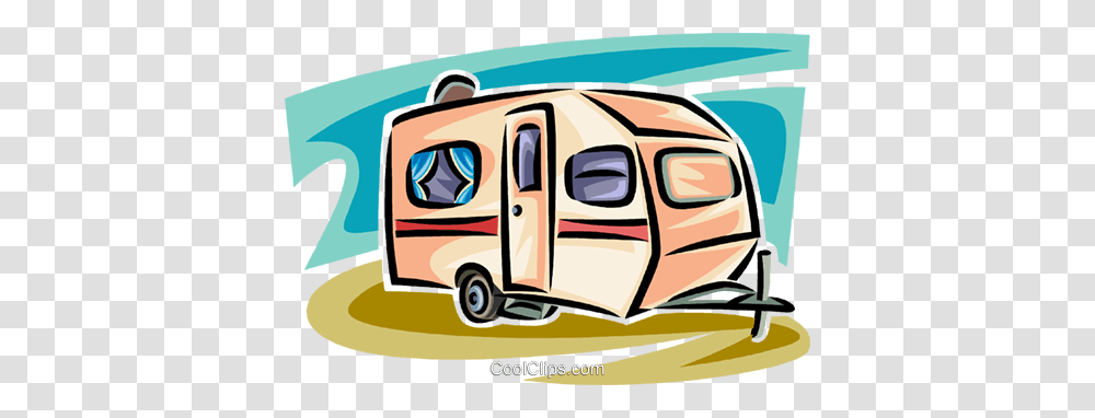 Camping Trailer Royalty Free Vector Clip Art Illustration, Van, Vehicle, Transportation, Caravan Transparent Png